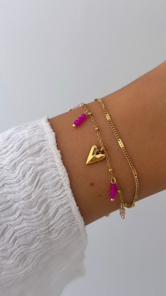 Rosy heart armband