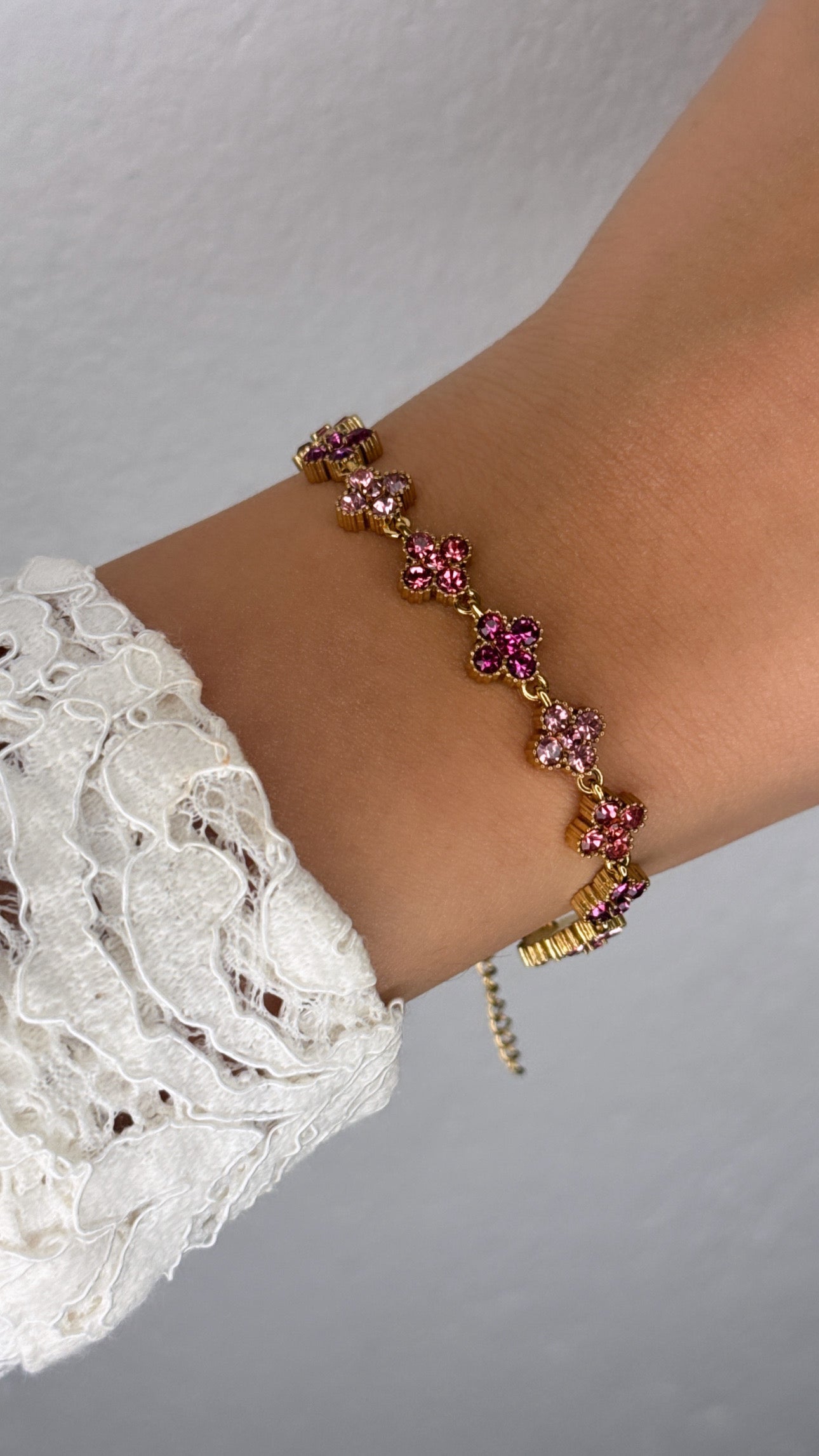 Luxury roze jada armband